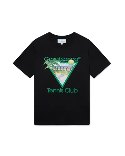 Casablanca Paris Tennis Club Icon Short-sleeve T-shirt In Black