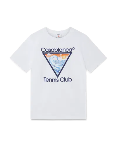 Casablanca Paris Tennis Club Icon Short-sleeve T-shirt In White