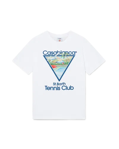Casablanca Paris Tennis Club Icon Short-sleeve T-shirt In White