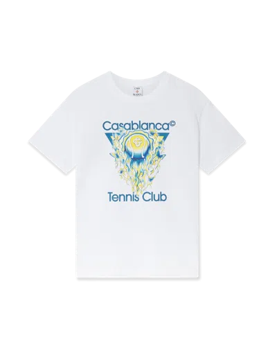 Casablanca Paris Tennis Club Icon Short Sleeve T-shirt In White