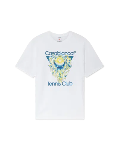 Casablanca Paris Tennis Club Icon Short Sleeve T-shirt In White