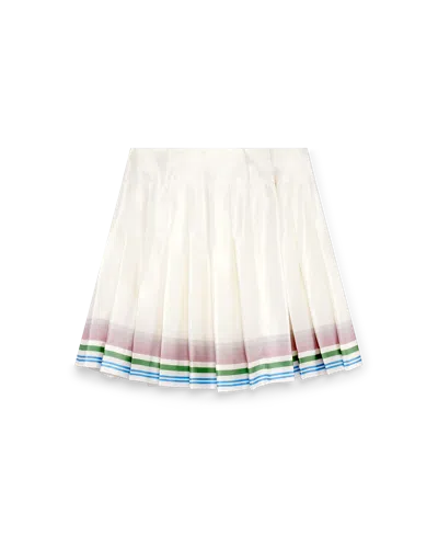 Casablanca Paris Tennis Club Icon Silk Tennis Skirt In White In Multi