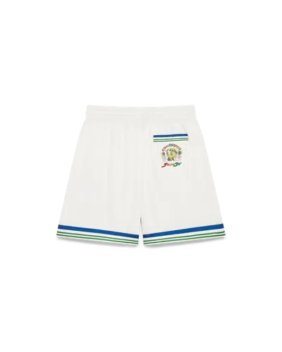 Casablanca Paris Tennis Club Icon Silk Twill Shorts In Green