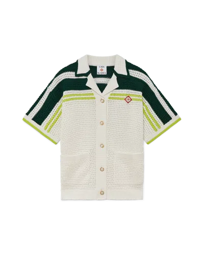 Casablanca Paris Tennis Crochet Shirt In Gold