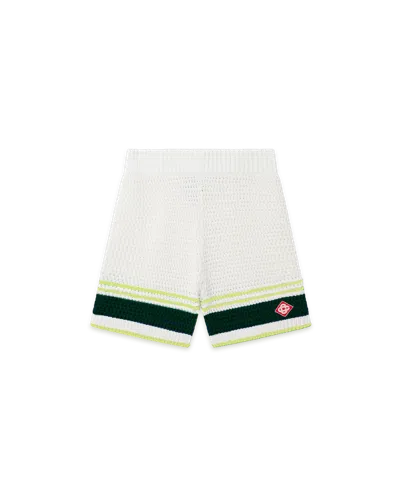 Casablanca Paris Tennis Crochet Shorts In White