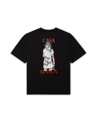 Casablanca Paris Tennis Girl Short Sleeve T-shirt In Multi