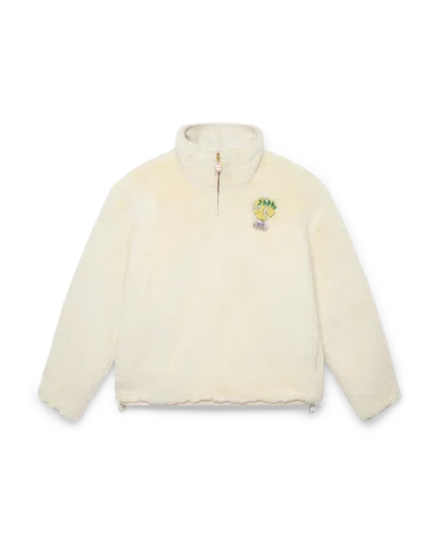 Casablanca Paris Tennis Mascot Quarter Zip Fake Fur Jacket In Multi