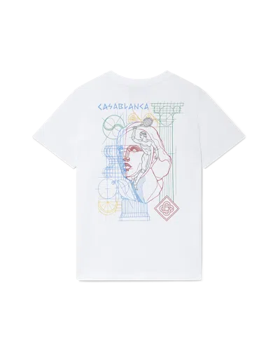 Casablanca Paris Tennis Play In Progress Short-sleeve T-shirt In White