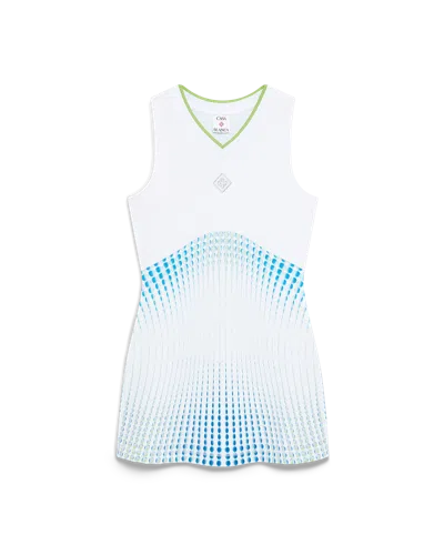 Casablanca Paris Tennis Printed Racer Dress In White