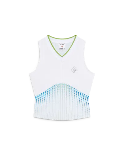 Casablanca Paris Tennis Printed Racer Top In Multi