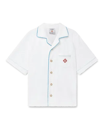 Casablanca Paris Tennis Stripe Short-sleeve Towelling Shirt In Multi