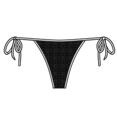 Casablanca Paris Textured Bikini Bottom In Black