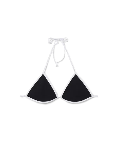 Casablanca Paris Textured Bikini Top In Black