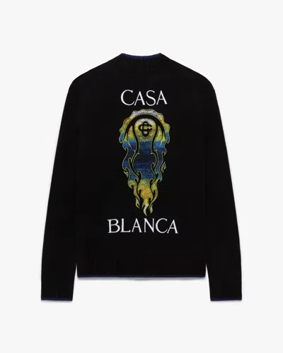 Casablanca Paris The Art Of The Serve Cashmere Cardigan In Black