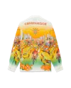 Casablanca Paris Traffic Long-sleeve Linen Shirt In Multi