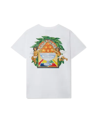 Casablanca Paris Triomphe D'orange Short-sleeve T-shirt In White