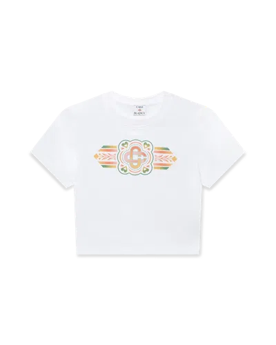 Casablanca Paris Unity Is Power Cropped Baby Short Sleeve T-shirt In Multi
