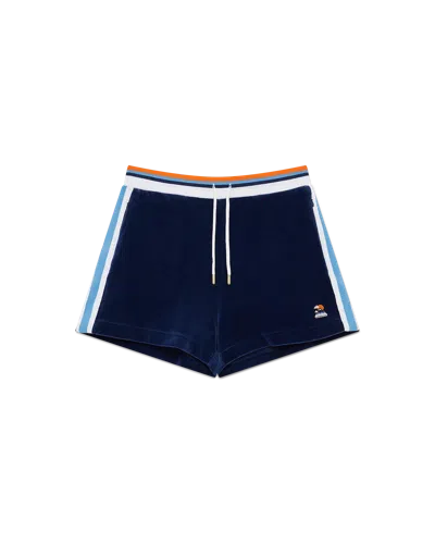Casablanca Paris Velour Montagne Shorts In Blue