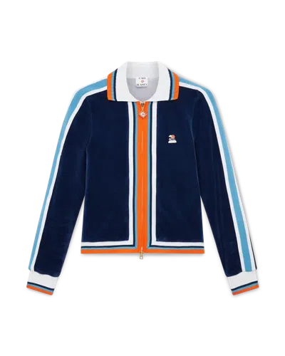 Casablanca Paris Velour Montagne Track Jacket In Blue