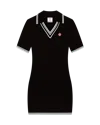 Casablanca Paris Viscose V-neck Polo Dress In White In Black
