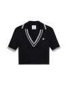 Casablanca Paris Viscose V-neck Polo Shirt In Green In Black