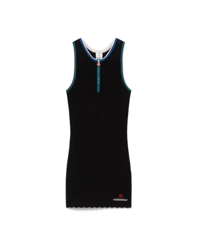 Casablanca Paris Viscose Wave Racer Back Dress In Black