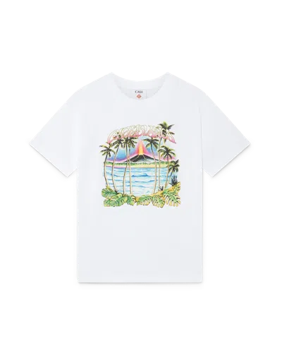 Casablanca Paris Volcano Short Sleeve T-shirt In White