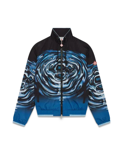Casablanca Paris Warped Logo Ripple Windbreaker Jacket In Blue