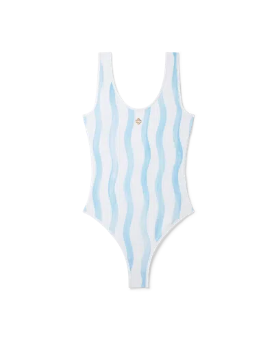 Casablanca Paris Wave Swimsuit In Blue
