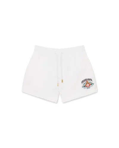 Casablanca Paris Waves Monogram Towelling Shorts In White