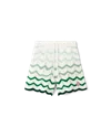 Casablanca Paris Wavy Gradient Crochet Shorts In Green In Green