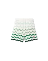 Casablanca Paris Wavy Gradient Crochet Shorts In Green In Green