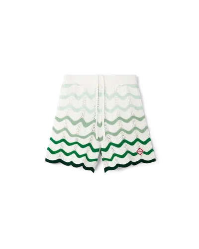 Casablanca Paris Wavy Gradient Crochet Shorts In Green