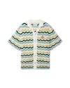 Casablanca Paris Wavy Short-sleeve Boucle Shirt In Yellow In Multi