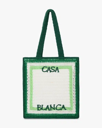 Casablanca Paris White & Green Crochet Bag By  In Multi