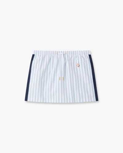 Casablanca Paris White & Navy Pinstripe Mini Skirt
