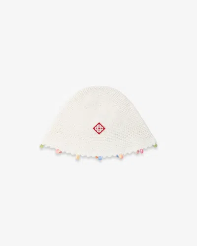 Casablanca Paris White Beaded Crochet Hat