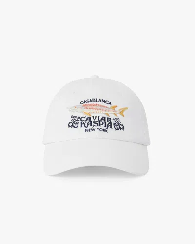 Casablanca Paris White Casa Kaspia New York Embroidered Cap By
