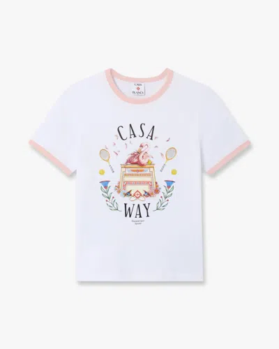Casablanca Paris White Casaway Ringer Short Sleeve T-shirt