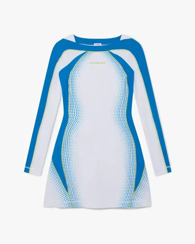 Casablanca Paris White Half-tone Stretch Tennis Maxi Dress In Blue