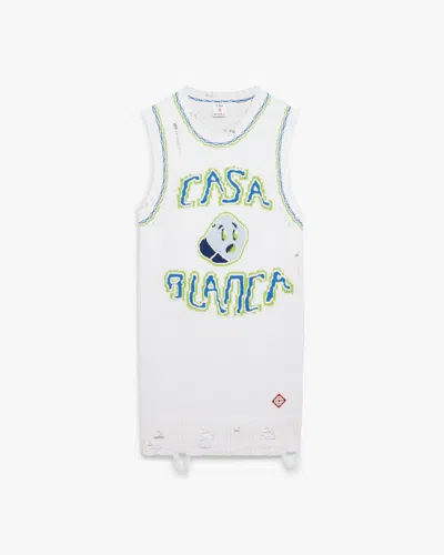 Casablanca Paris White Handknitted Mini Tank Dress