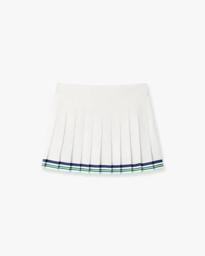 Casablanca Paris White Hotel Emblem Pleated Mini Silk Skirt In Green