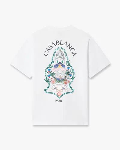 Casablanca Paris White Hotel Emblem Short Sleeve T-shirt