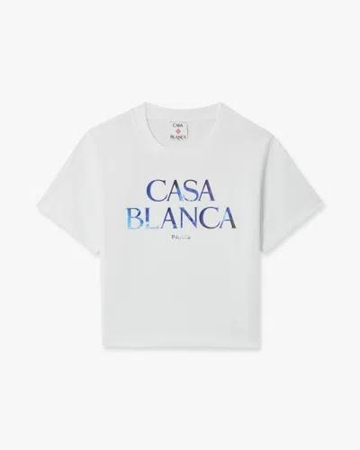 Casablanca Paris White Meduse Stacked Logo Cropped Baby T-shirt