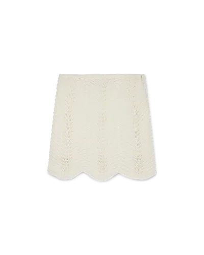 Casablanca Paris White Wavy Crochet Skirt In Red