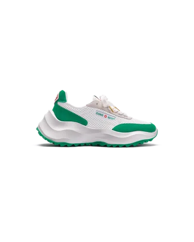 CASABLANCA PARIS WOMEN'S ATLANTIS WHITE & TENNIS GREEN SNEAKER