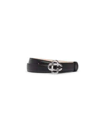 Casablanca Paris Women's Black Silver Cc Logo Buckle Belt In Multi