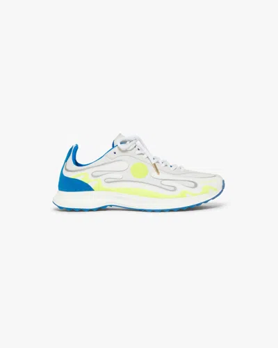 Casablanca Paris Women's Blue And Lime Stade Sneaker In White