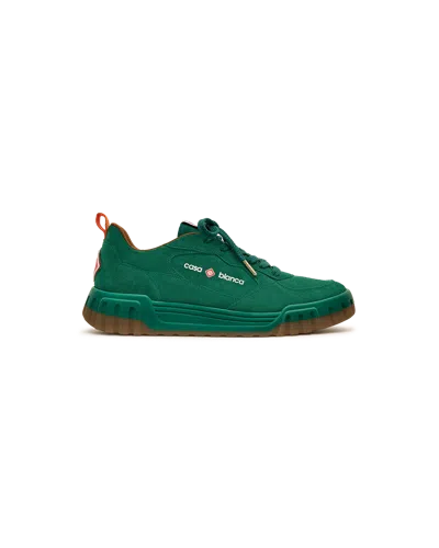 Casablanca Paris Women's Green Suede Court Sneaker