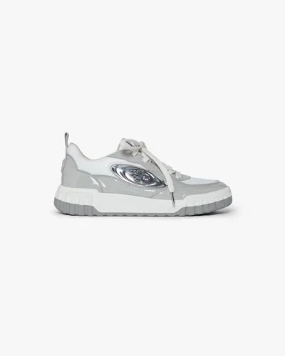 Casablanca Paris Women's Silver Leather Court Sneakers In Gray